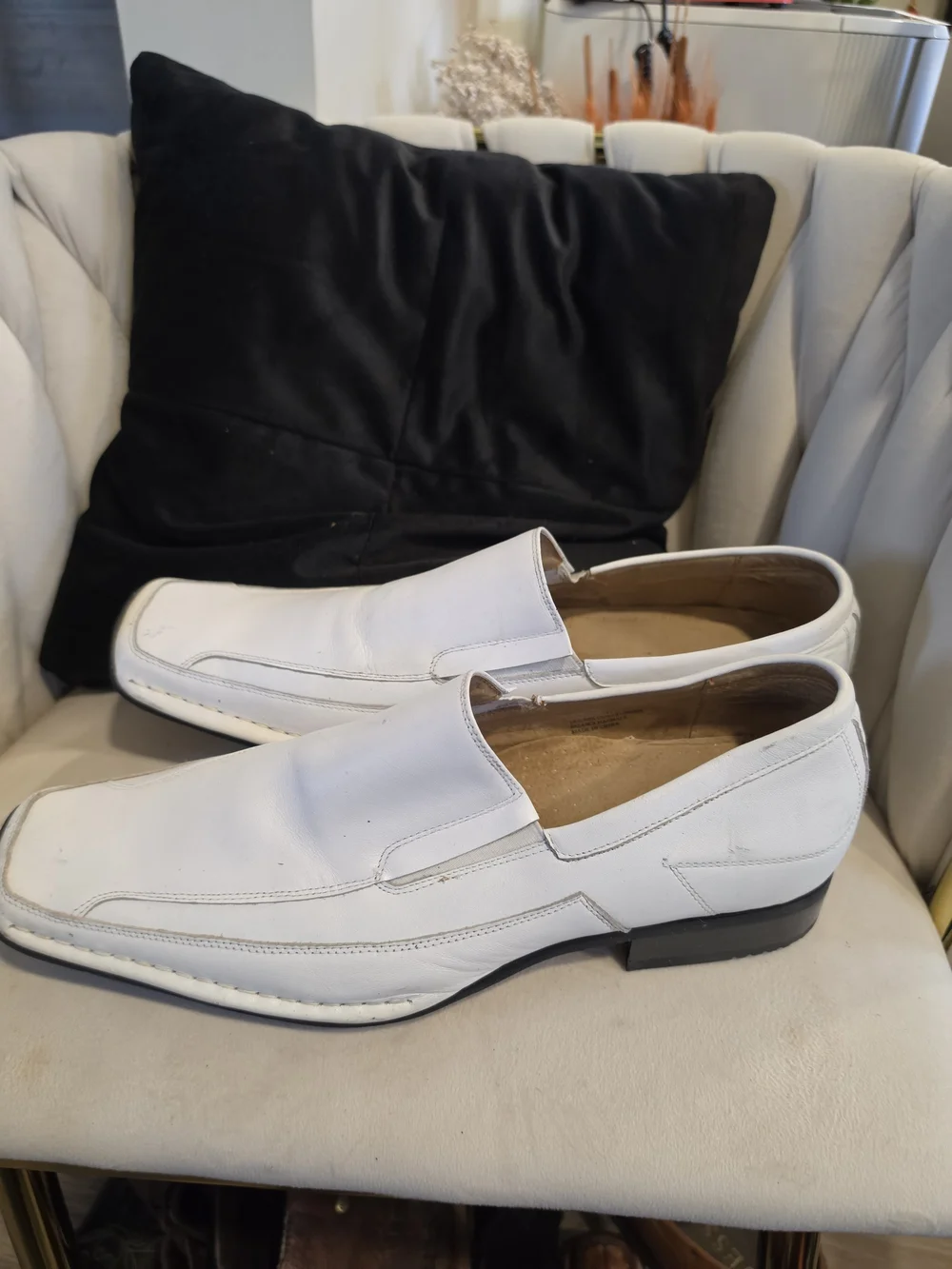 Men's Slip-On Dress Loafers in White